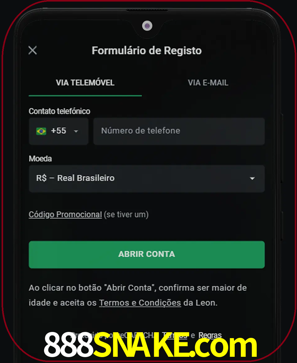 Abra o aplicativo e inicie o processo de registro.