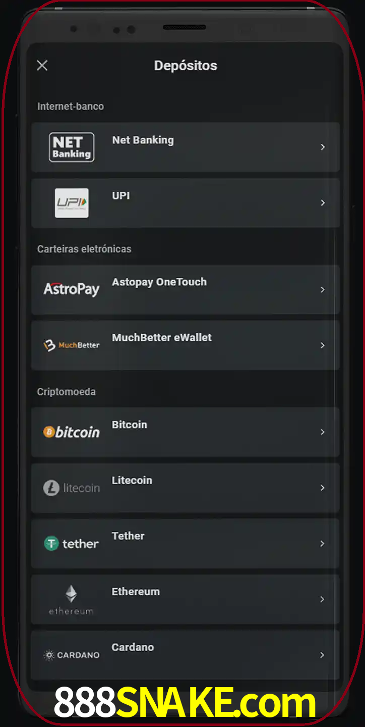 Você pode usar métodos alternativos de depósito.