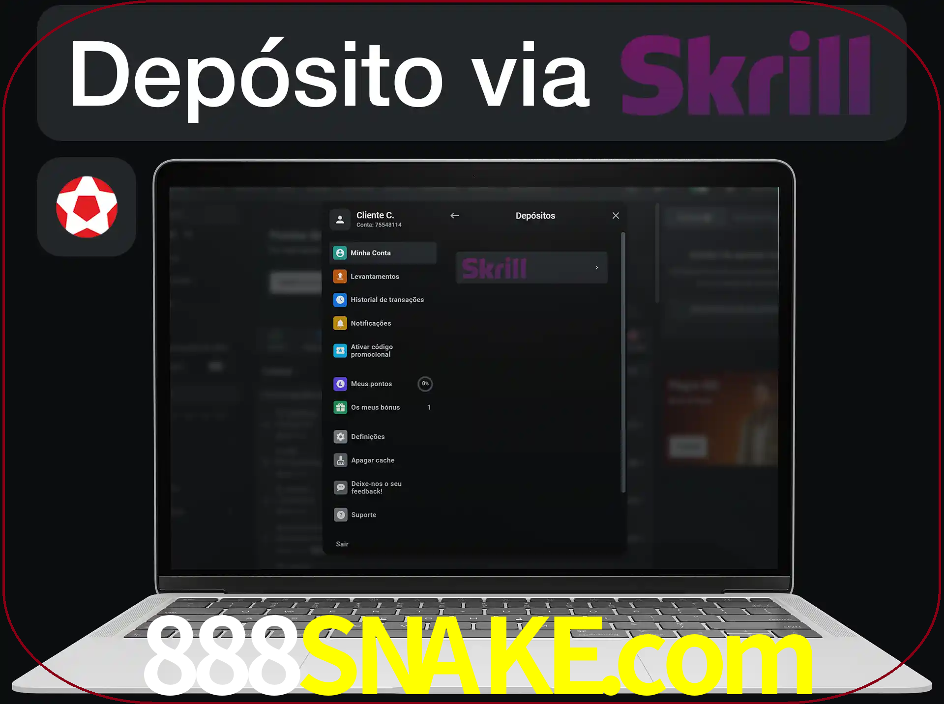 Fazer depósitos com Skrill.