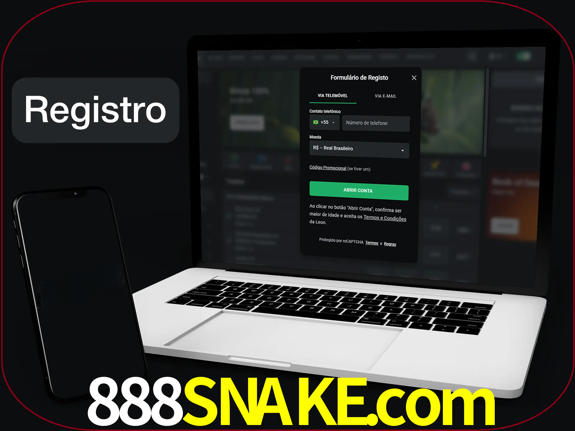 O registro na LeonBet é simples.