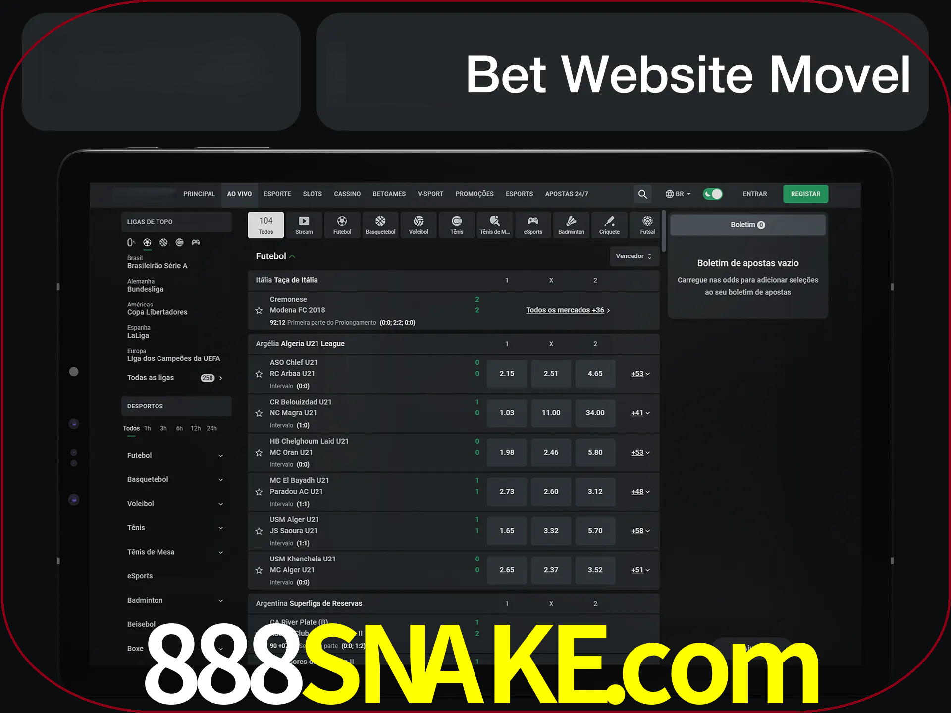 Use nosso website em qualquer dispositivo.