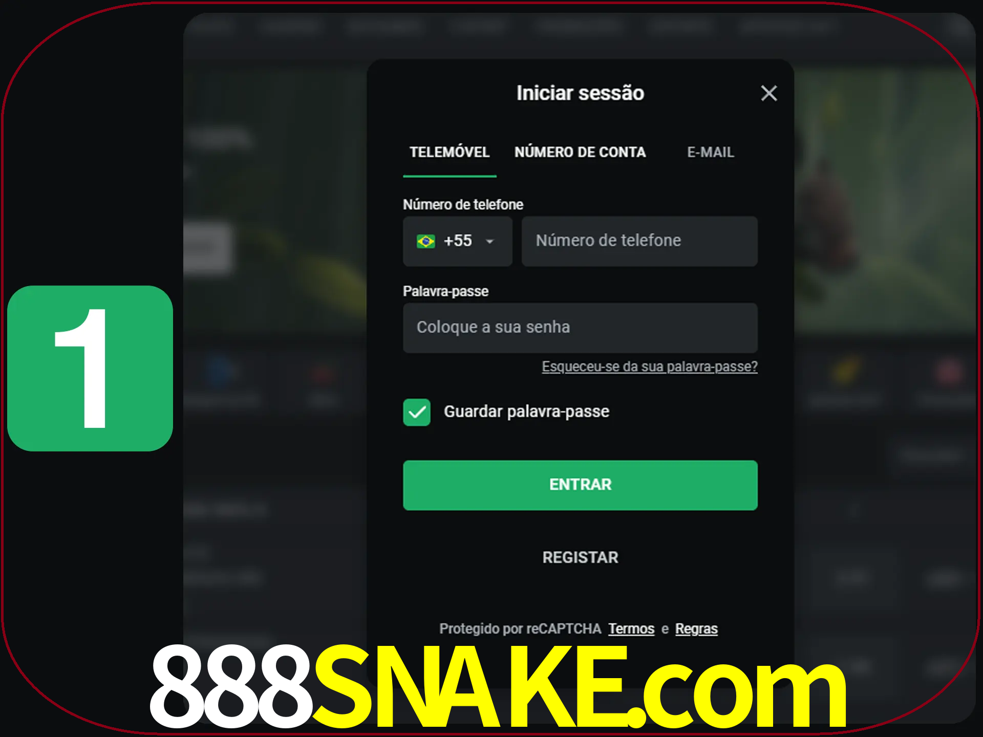 Clique no botão Entrar.